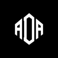 ADA letter logo design with polygon shape. ADA polygon and cube shape logo design. ADA hexagon vector logo template white and black colors. ADA monogram, business and real estate logo.