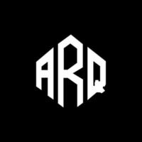 ARQ letter logo design with polygon shape. ARQ polygon and cube shape logo design. ARQ hexagon vector logo template white and black colors. ARQ monogram, business and real estate logo.