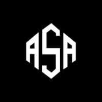 ASA letter logo design with polygon shape. ASA polygon and cube shape logo design. ASA hexagon vector logo template white and black colors. ASA monogram, business and real estate logo.