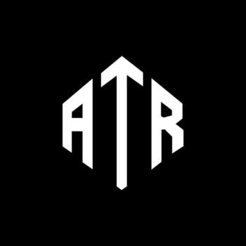 ATR letter logo design with polygon shape. ATR polygon and cube shape logo design. ATR hexagon vector logo template white and black colors. ATR monogram, business and real estate logo.