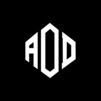 AOD letter logo design with polygon shape. AOD polygon and cube shape logo design. AOD hexagon vector logo template white and black colors. AOD monogram, business and real estate logo.