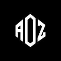 AOZ letter logo design with polygon shape. AOZ polygon and cube shape logo design. AOZ hexagon vector logo template white and black colors. AOZ monogram, business and real estate logo.