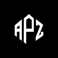 APZ letter logo design with polygon shape. APZ polygon and cube shape logo design. APZ hexagon vector logo template white and black colors. APZ monogram, business and real estate logo.