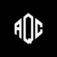 AQC letter logo design with polygon shape. AQC polygon and cube shape logo design. AQC hexagon vector logo template white and black colors. AQC monogram, business and real estate logo.