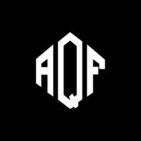 AQF letter logo design with polygon shape. AQF polygon and cube shape logo design. AQF hexagon vector logo template white and black colors. AQF monogram, business and real estate logo.