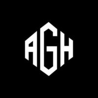 diseño de logotipo de letra agh con forma de polígono. agh polígono y diseño de logotipo en forma de cubo. agh hexágono vector logo plantilla colores blanco y negro. monograma agh, logotipo comercial e inmobiliario.