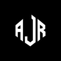 AJR letter logo design with polygon shape. AJR polygon and cube shape logo design. AJR hexagon vector logo template white and black colors. AJR monogram, business and real estate logo.