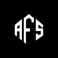 AFS letter logo design with polygon shape. AFS polygon and cube shape logo design. AFS hexagon vector logo template white and black colors. AFS monogram, business and real estate logo.