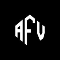 diseño de logotipo de letra afv con forma de polígono. afv polígono y diseño de logotipo en forma de cubo. plantilla de logotipo vectorial hexagonal afv colores blanco y negro. monograma afv, logotipo empresarial y inmobiliario. vector