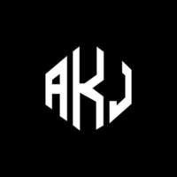 diseño de logotipo de letra akj con forma de polígono. akj polígono y diseño de logotipo en forma de cubo. akj hexágono vector logo plantilla colores blanco y negro. monograma akj, logotipo empresarial y inmobiliario.