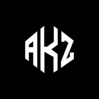 diseño de logotipo de letra akz con forma de polígono. akz polígono y diseño de logotipo en forma de cubo. akz hexágono vector logo plantilla colores blanco y negro. Monograma akz, logotipo comercial y inmobiliario.