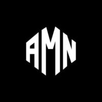 diseño de logotipo de letra amn con forma de polígono. diseño de logotipo en forma de cubo y polígono amn. amn plantilla de logotipo vectorial hexagonal colores blanco y negro. monograma amn, logotipo comercial e inmobiliario. vector