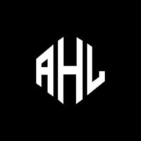 diseño de logotipo de letra ahl con forma de polígono. diseño de logotipo en forma de cubo y polígono ahl. plantilla de logotipo vectorial hexagonal ahl colores blanco y negro. monograma ahl, logotipo comercial y inmobiliario. vector