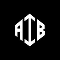 diseño de logotipo de letra aib con forma de polígono. diseño de logotipo en forma de cubo y polígono aib. Aib hexágono vector logo plantilla colores blanco y negro. monograma aib, logotipo comercial e inmobiliario.