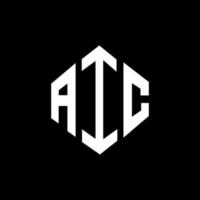 AIC letter logo design with polygon shape. AIC polygon and cube shape logo design. AIC hexagon vector logo template white and black colors. AIC monogram, business and real estate logo.