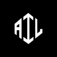 AIL letter logo design with polygon shape. AIL polygon and cube shape logo design. AIL hexagon vector logo template white and black colors. AIL monogram, business and real estate logo.