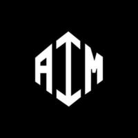 AIM letter logo design with polygon shape. AIM polygon and cube shape logo design. AIM hexagon vector logo template white and black colors. AIM monogram, business and real estate logo.