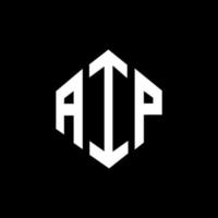 AIP letter logo design with polygon shape. AIP polygon and cube shape logo design. AIP hexagon vector logo template white and black colors. AIP monogram, business and real estate logo.