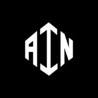 diseño de logotipo de letra ain con forma de polígono. un diseño de logotipo en forma de polígono y cubo. una plantilla de logotipo vectorial hexagonal en colores blanco y negro. ain monograma, logotipo comercial e inmobiliario. vector