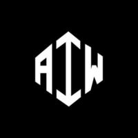 AIW letter logo design with polygon shape. AIW polygon and cube shape logo design. AIW hexagon vector logo template white and black colors. AIW monogram, business and real estate logo.