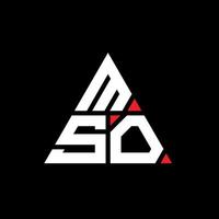 diseño de logotipo de letra triangular mso con forma de triángulo. monograma de diseño de logotipo de triángulo mso. plantilla de logotipo de vector de triángulo mso con color rojo. logotipo triangular mso logotipo simple, elegante y lujoso.