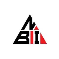 Diseño de logotipo de letra triangular nbi con forma de triángulo. monograma de diseño de logotipo de triángulo nbi. plantilla de logotipo de vector de triángulo nbi con color rojo. logotipo triangular nbi logotipo simple, elegante y lujoso.