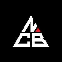 Diseño de logotipo de letra triangular ncb con forma de triángulo. Monograma de diseño de logotipo de triángulo ncb. Plantilla de logotipo de vector de triángulo ncb con color rojo. logotipo triangular ncb logotipo simple, elegante y lujoso.