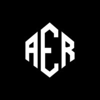 diseño de logotipo de letra aer con forma de polígono. aer polígono y diseño de logotipo en forma de cubo. aer hexágono vector logo plantilla colores blanco y negro. aer monograma, logotipo comercial e inmobiliario.