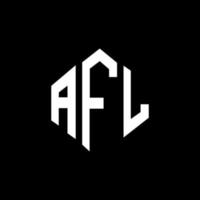 AFL letter logo design with polygon shape. AFL polygon and cube shape logo design. AFL hexagon vector logo template white and black colors. AFL monogram, business and real estate logo.