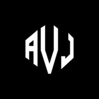 AVJ letter logo design with polygon shape. AVJ polygon and cube shape logo design. AVJ hexagon vector logo template white and black colors. AVJ monogram, business and real estate logo.