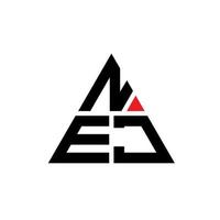 NEJ triangle letter logo design with triangle shape. NEJ triangle logo design monogram. NEJ triangle vector logo template with red color. NEJ triangular logo Simple, Elegant, and Luxurious Logo.