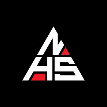 NHS triangle letter logo design with triangle shape. NHS triangle logo design monogram. NHS triangle vector logo template with red color. NHS triangular logo Simple, Elegant, and Luxurious Logo.