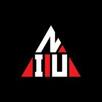 NIU triangle letter logo design with triangle shape. NIU triangle logo design monogram. NIU triangle vector logo template with red color. NIU triangular logo Simple, Elegant, and Luxurious Logo.