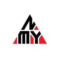 NMY triangle letter logo design with triangle shape. NMY triangle logo design monogram. NMY triangle vector logo template with red color. NMY triangular logo Simple, Elegant, and Luxurious Logo.