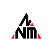 NNM triangle letter logo design with triangle shape. NNM triangle logo design monogram. NNM triangle vector logo template with red color. NNM triangular logo Simple, Elegant, and Luxurious Logo.