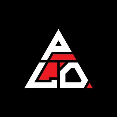 PLO triangle letter logo design with triangle shape. PLO triangle logo design monogram. PLO triangle vector logo template with red color. PLO triangular logo Simple, Elegant, and Luxurious Logo.