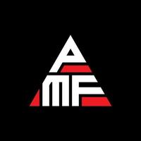 diseño de logotipo de letra triangular pmf con forma de triángulo. monograma de diseño de logotipo de triángulo pmf. plantilla de logotipo de vector de triángulo pmf con color rojo. logotipo triangular pmf logotipo simple, elegante y lujoso.