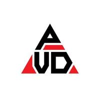 diseño de logotipo de letra triangular pvd con forma de triángulo. monograma de diseño de logotipo de triángulo pvd. plantilla de logotipo de vector de triángulo pvd con color rojo. logotipo triangular pvd logotipo simple, elegante y lujoso.