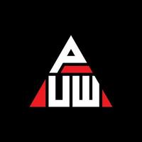 diseño de logotipo de letra de triángulo puw con forma de triángulo. monograma de diseño de logotipo de triángulo puw. plantilla de logotipo de vector de triángulo puw con color rojo. logo triangular puw logo simple, elegante y lujoso.