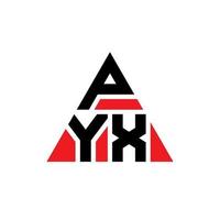 diseño de logotipo de letra de triángulo pyx con forma de triángulo. monograma de diseño de logotipo de triángulo pyx. plantilla de logotipo de vector de triángulo pyx con color rojo. logo triangular pyx logo simple, elegante y lujoso.