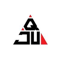 QJU triangle letter logo design with triangle shape. QJU triangle logo design monogram. QJU triangle vector logo template with red color. QJU triangular logo Simple, Elegant, and Luxurious Logo.