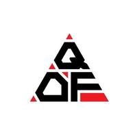 qof diseño de logotipo de letra triangular con forma de triángulo. monograma de diseño de logotipo triangular qof. plantilla de logotipo de vector de triángulo qof con color rojo. qof logo triangular logo simple, elegante y lujoso.