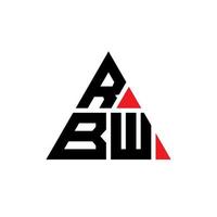 RBW triangle letter logo design with triangle shape. RBW triangle logo design monogram. RBW triangle vector logo template with red color. RBW triangular logo Simple, Elegant, and Luxurious Logo.