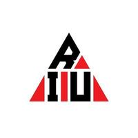 diseño del logotipo de la letra del triángulo riu con forma de triángulo. monograma de diseño del logotipo del triángulo riu. plantilla de logotipo de vector de triángulo riu con color rojo. logotipo triangular riu logotipo simple, elegante y lujoso.