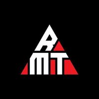 diseño de logotipo de letra triangular rmt con forma de triángulo. monograma de diseño de logotipo de triángulo rmt. plantilla de logotipo de vector de triángulo rmt con color rojo. logotipo triangular rmt logotipo simple, elegante y lujoso.