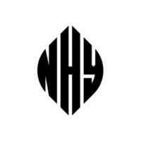 diseño de logotipo de letra de círculo nhy con forma de círculo y elipse. nhy letras elipses con estilo tipográfico. las tres iniciales forman un logo circular. nhy círculo emblema resumen monograma letra marca vector. vector