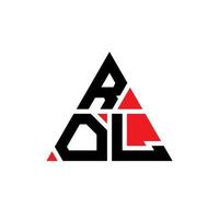 diseño de logotipo de letra de triángulo rol con forma de triángulo. monograma de diseño de logotipo de triángulo rol. plantilla de logotipo vectorial de triángulo rol con color rojo. logo triangular rol logo simple, elegante y lujoso. vector