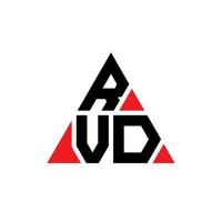 diseño de logotipo de letra triangular rvd con forma de triángulo. monograma de diseño de logotipo de triángulo rvd. plantilla de logotipo de vector de triángulo rvd con color rojo. logotipo triangular rvd logotipo simple, elegante y lujoso.