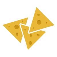 Corn tortilla chips flat color icon for apps and websites vector