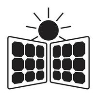 Flat icon a two solar panel with sun for apps or websites vector